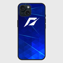 Чехол силиконовый для Apple iPhone 15 матовый Need for Speed blue poly