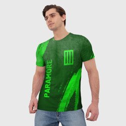 Мужская футболка 3D Paramore - green gradient вертикально - фото 2
