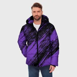 Мужская зимняя куртка 3D The color is purple and black  - фото 2