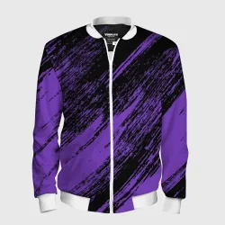 Мужской бомбер 3D The color is purple and black 