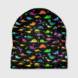 Шапка 3D Неоновые кислотные динозаврики