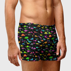 Мужские трусы 3D Неоновые кислотные динозаврики - фото 2