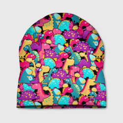 Шапка 3D Разноцветные пучеглазые динозавры