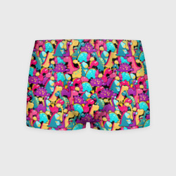 Мужские трусы 3D Разноцветные пучеглазые динозавры