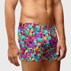 Мужские трусы 3D Разноцветные пучеглазые динозавры - фото 2