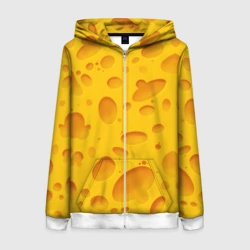 Женская толстовка 3D на молнии Сыр