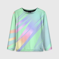 Детский лонгслив 3D Светлый зелёный мятный с полосами градиент