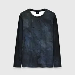 Мужской лонгслив 3D Абстракция - black marble