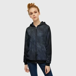 Женская толстовка 3D на молнии Абстракция - black marble - фото 2