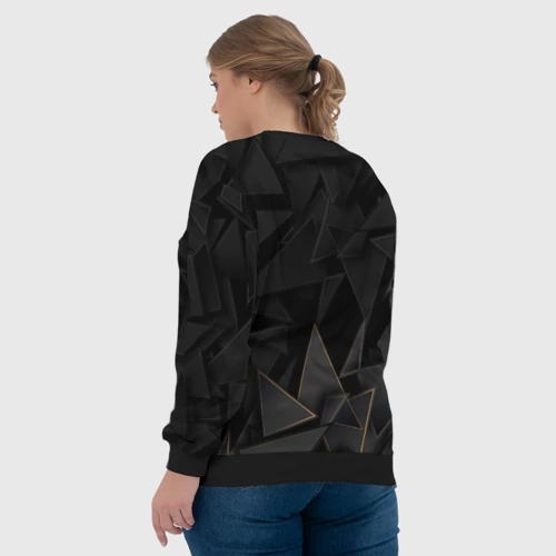 Женский свитшот 3D Angels of Death golden poly - фото 7