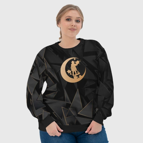 Женский свитшот 3D Angels of Death golden poly - фото 6