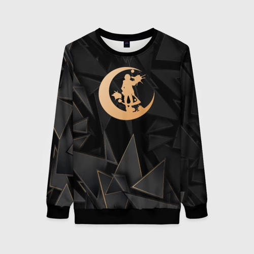 Женский свитшот 3D Angels of Death golden poly