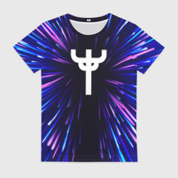 Женская футболка 3D Judas Priest neon energy