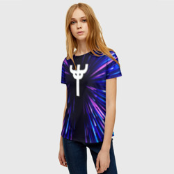 Женская футболка 3D Judas Priest neon energy - фото 2