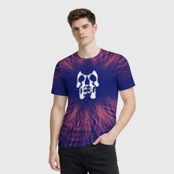 Мужская футболка 3D Deftones red energy - фото 2