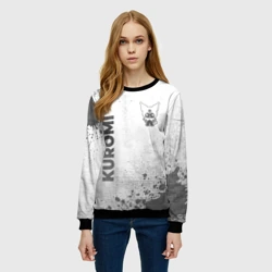 Женский свитшот 3D Kuromi - white gradient вертикально - фото 2