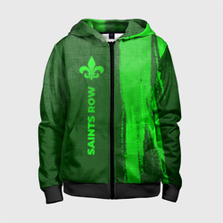 Детская толстовка 3D на молнии Saints Row - green gradient по-вертикали