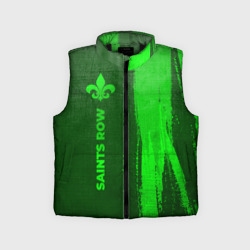 Детский жилет утепленный 3D Saints Row - green gradient по-вертикали