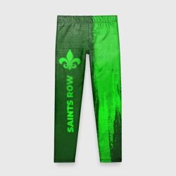 Детские леггинсы 3D Saints Row - green gradient по-вертикали