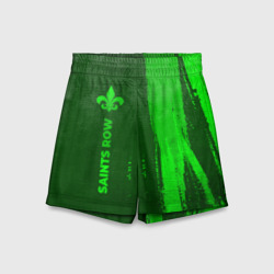 Детские спортивные шорты 3D Saints Row - green gradient по-вертикали