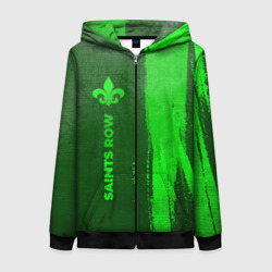 Женская толстовка 3D на молнии Saints Row - green gradient по-вертикали