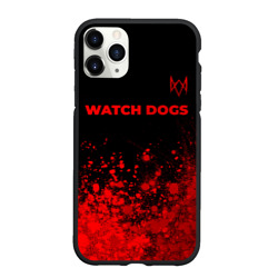 Чехол для iPhone 11 Pro Max матовый Watch Dogs - red gradient посередине