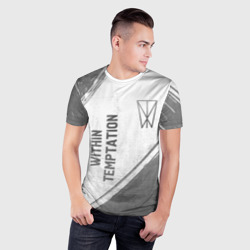 Мужская футболка 3D Slim Within Temptation - white gradient вертикально - фото 2