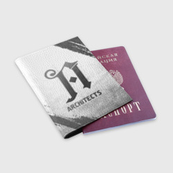 Обложка для паспорта матовая кожа Architects - white gradient - фото 2