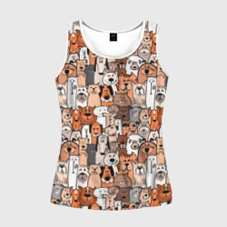Женская майка 3D Собаки разных пород