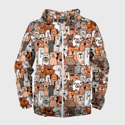 Мужская ветровка 3D Собаки разных пород