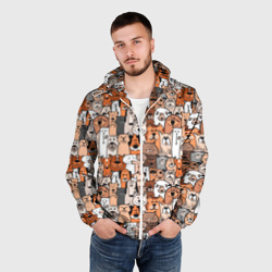 Мужская ветровка 3D Собаки разных пород - фото 2