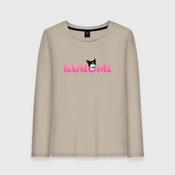 Женский лонгслив хлопок Куроми надпись