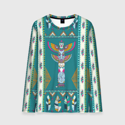 Мужской лонгслив 3D Тотемы индейцев Северной Америки