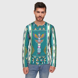 Мужской лонгслив 3D Тотемы индейцев Северной Америки - фото 2