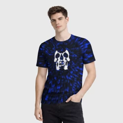 Мужская футболка 3D Deftones blue energy - фото 2