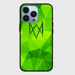 Чехол для iPhone 13 Pro Watch Dogs green poly