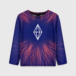 Детский лонгслив 3D The Sims red energy