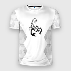 Мужская футболка 3D Slim Scorpions white poly