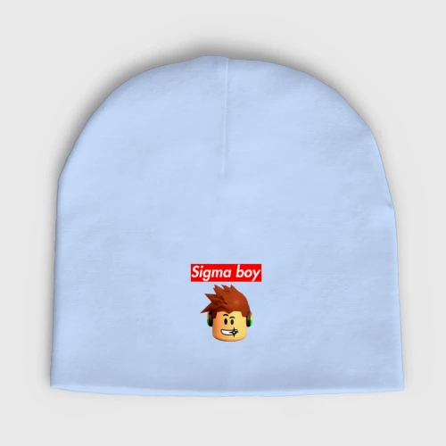 Мужская шапка демисезонная Sigma boy head - мем Сигма бой