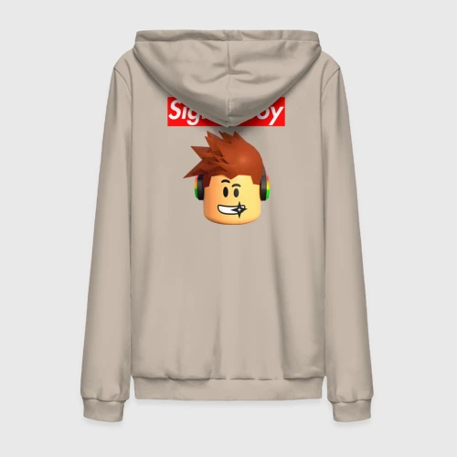 Мужская толстовка на молнии хлопок Sigma boy head - мем Сигма бой