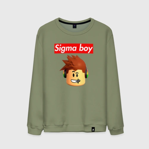 Мужской свитшот хлопок Sigma boy head - мем Сигма бой