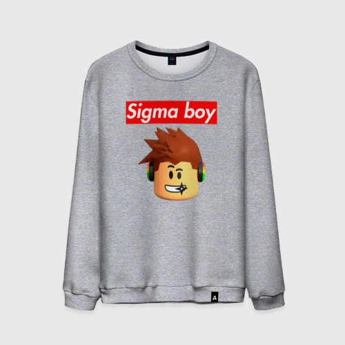 Мужской свитшот хлопок Sigma boy head - мем Сигма бой