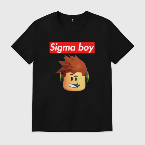 Мужская футболка хлопок Sigma boy head - мем Сигма бой