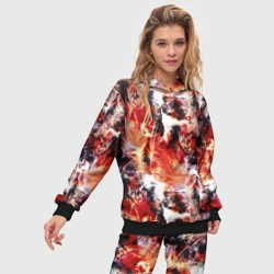 Женский костюм с толстовкой 3D Огненные перья - фото 2