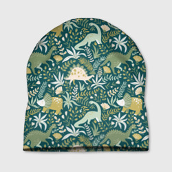 Шапка 3D Зелёные динозаврики