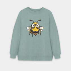 Женский свитшот oversize без начеса хлопок Злой шершень