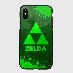 Чехол для iPhone XS Max матовый Zelda - green gradient