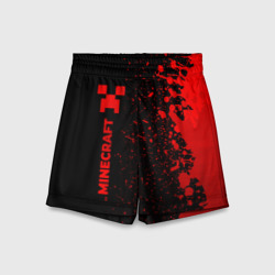 Детские спортивные шорты 3D Minecraft - red gradient по-вертикали