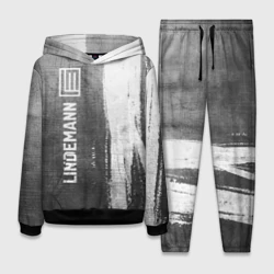 Женский костюм с толстовкой 3D Lindemann - grey gradient по-вертикали