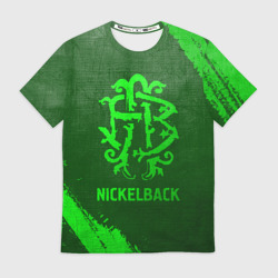 Мужская футболка 3D Nickelback - green gradient